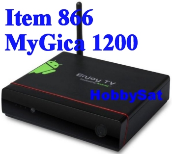 Front and rightside of Android Media TV Box - MyGica ATV1200 Dual Core